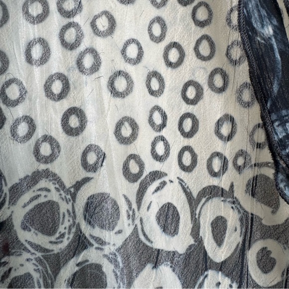 Komarov Crinkle Midi Dress Sheer Boho Blue Cream 2 Pc Layered Textured Stretch - Picture 11 of 15